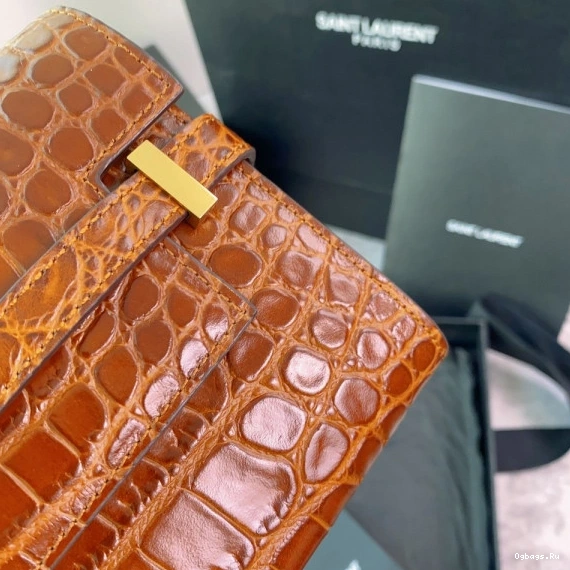 YSL LEATHER CLUTCH CROCODILE-EMBOSSED IN MANHATTAN 0712